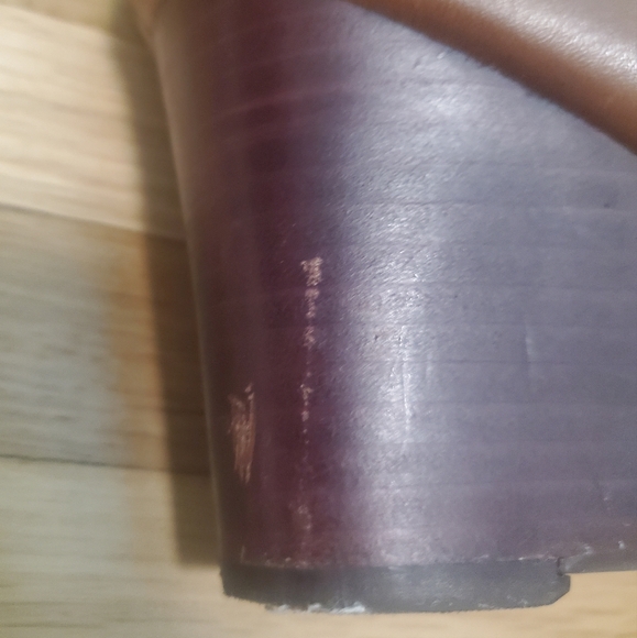 Ralph Lauren Shaley wedge booties caramel / tan leather - Picture 6 of 8